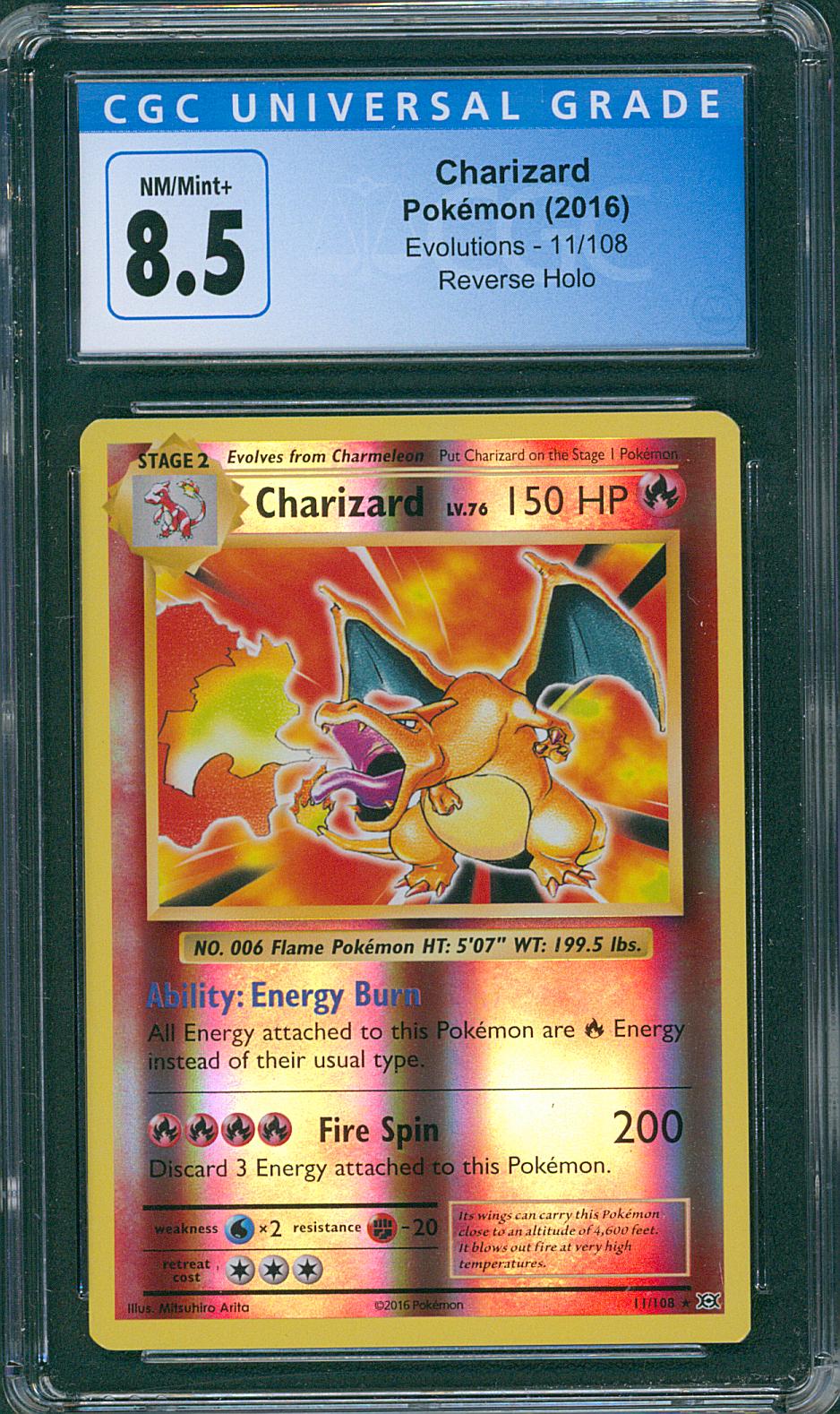 Charizard Reverse Holo CGC 8.5