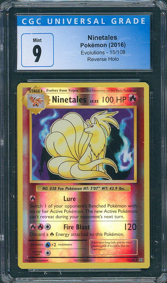 Ninetales Reverse Holo CGC 9