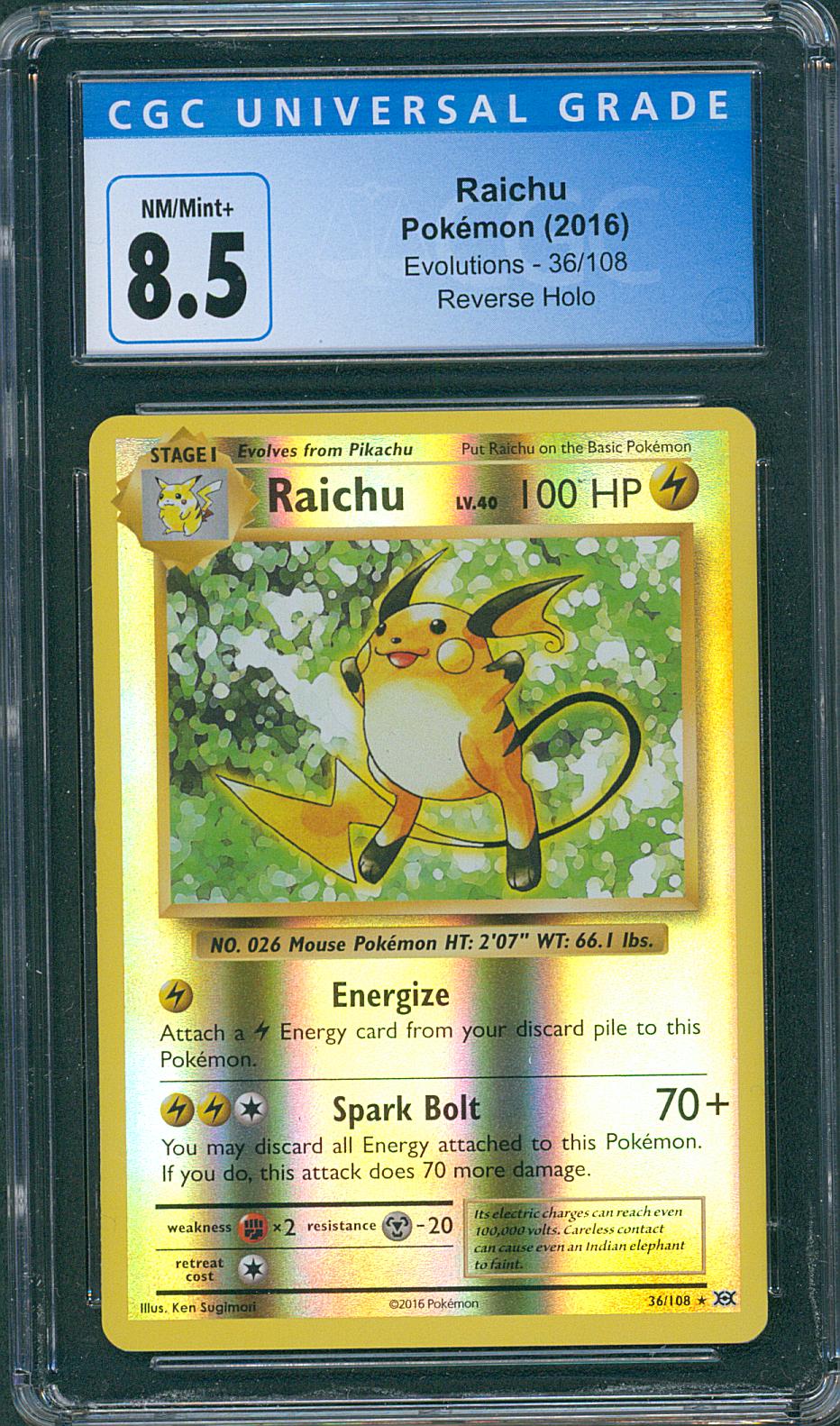 Raichu CGC 8.5 Reverse Holo