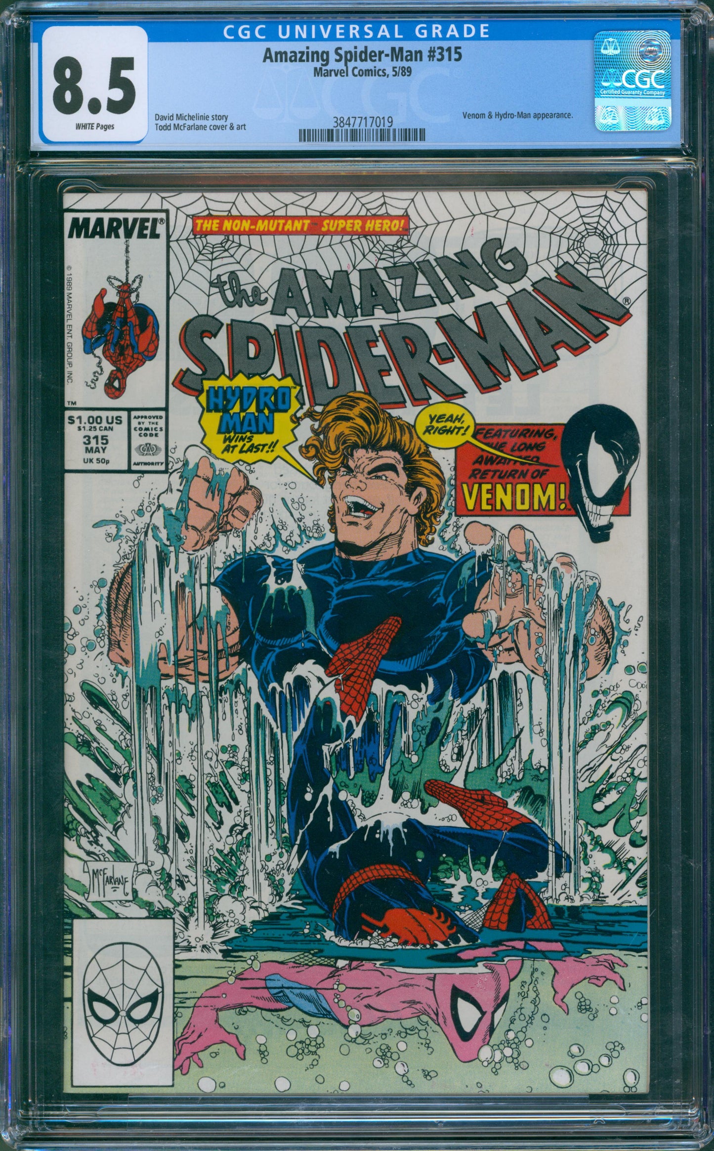 Amazing Spider-Man #315 Venom & Hydro-Man App. Mcfarlane Art &Cover