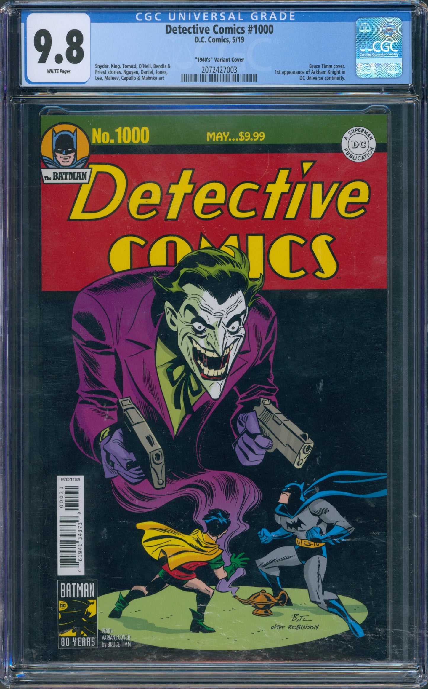 Detective Comics #1000 1st App. of Arkham Knight in DC Universe. 1940's Variant Cover