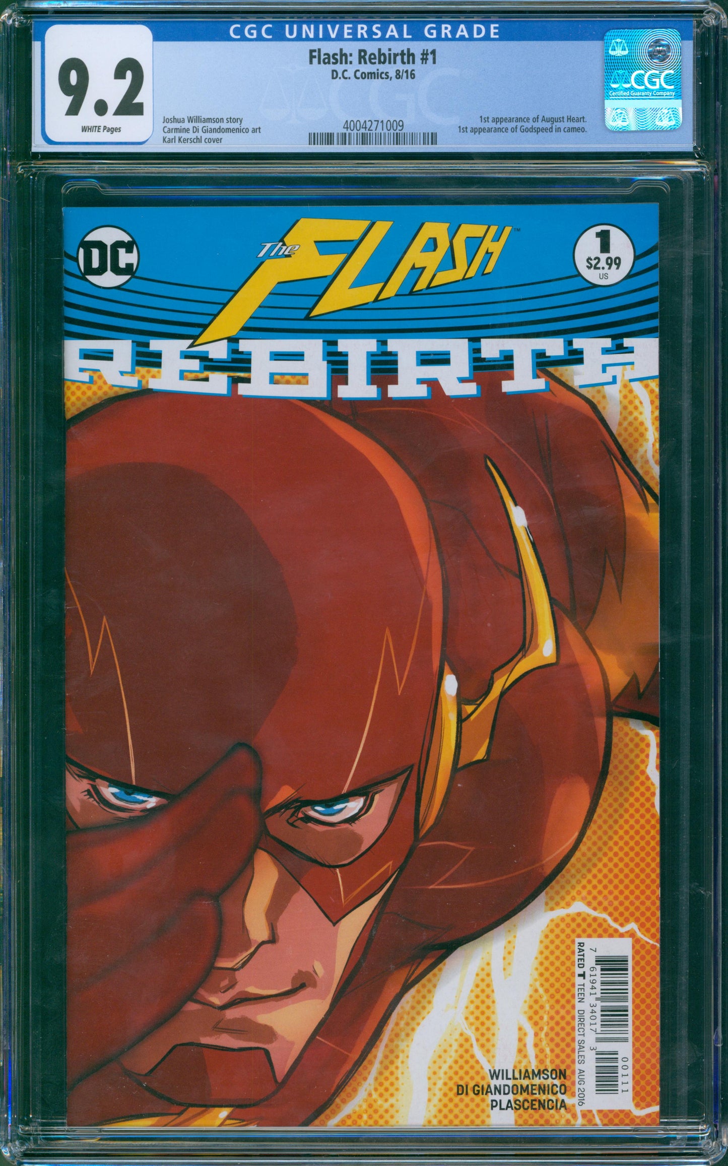 Flash: Rebirth #1 1st Appearance of August Heart & 1st App. of Godspeed in Cameo