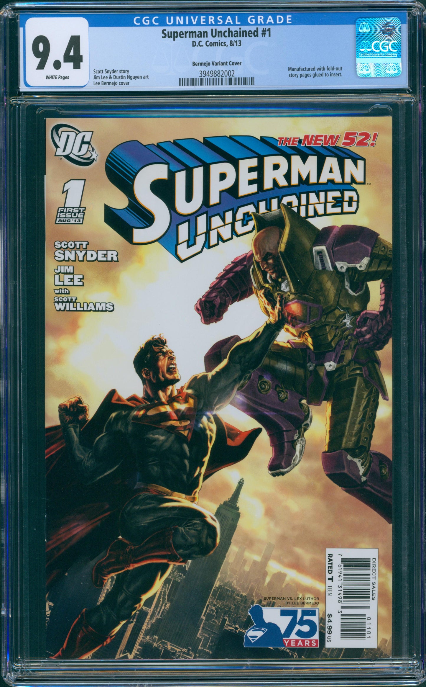 Superman Unchained #1 Limited 1 for 25 Variant Cover by Lee Bermejo.